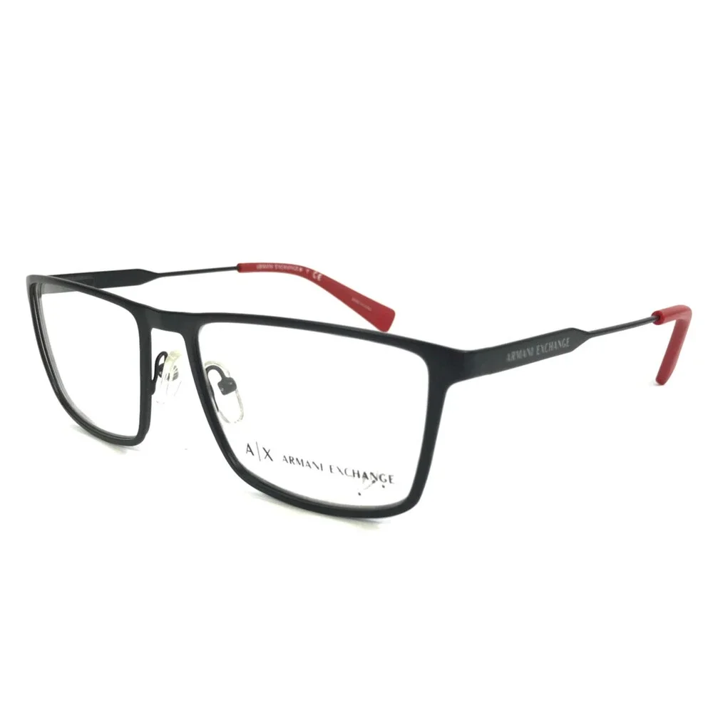 Armani Exchange Eyeglasses Frames AX1022 6063 Black Rectangle Full Rim 55-17-140